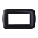 Ettroit placca compatibile Bticino Livinglight 4 moduli plastica bombata colore grafite acciaio scuro - LN88407