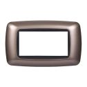 Plaque compatibles Bticino Livinglight 4 modules plastique convexe couleur bronze