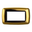Plaque compatibles Bticino Livinglight 4 modules plastique convexe couleur or brillant