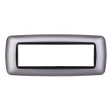 Ettroit Placca compatibile Bticino Livinglight 7 moduli plastica bombata colore argento - LN88706