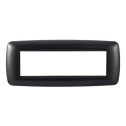 Ettroit placca compatibile Bticino Livinglight 7 moduli plastica bombata colore grafite acciaio scuro  -LN88707