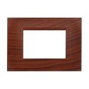 Placca compatibile Bticino Livinglight 3 moduli plastica quadrata colore radica