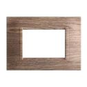 Placca compatibile Bticino Livinglight 3 moduli plastica quadrata colore legno scuro