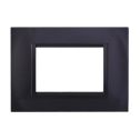 Placca compatibile Bticino Livinglight 3 moduli plastica quadrata colore acciaio scuro