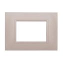 Placca compatibile Bticino Livinglight 3 moduli plastica quadrata colore sabbia