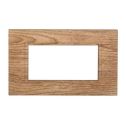 Plaque compatibles Bticino Livinglight 4 modules plastique carré couleur bois clair