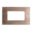 Placca compatibile Bticino Livinglight 4 moduli plastica quadrata colore legno scuro