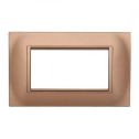 Plaque compatibles Bticino Livinglight 4 modules plastique carré couleur or