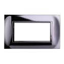Plaque compatibles Bticino Livinglight 4 modules plastique carré couleur chrome poli