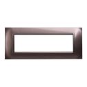 Placca compatibile Bticino Livinglight 7 moduli plastica quadrata colore acciaio bronzo