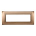 Placca compatibile Bticino Livinglight 7 moduli plastica quadrata colore oro