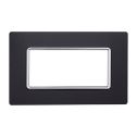 Plaque compatibles Bticino Matix 4 modules verre couleur bronze foncé