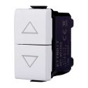 ETTROIT Pulsante doppio 1P+1P NO saliscendi tapparella compatibile Bticino Matix colore bianco MT1202