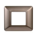 Plaque compatibles Bticino Matix 2 modules plastique couleur bronze