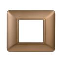 Plaque compatibles Bticino Matix 2 modules plastique couleur or