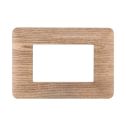 Plaque compatibles Bticino Matix 3 modules plastique couleur bois clair