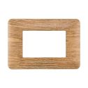 Plaque compatibles Bticino Matix 3 modules plastique couleur bois sombre