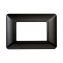 Plaque compatibles Bticino Matix 3 modules plastique couleur acier foncé
