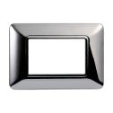 Plaque compatibles Bticino Matix 3 modules plastique couleur chrome poli
