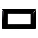 Plaque compatibles Bticino Matix 4 modules plastique couleur noir