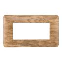 Plaque compatibles Bticino Matix 4 modules plastique couleur bois sombre