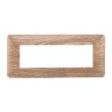 Plaque compatibles Bticino Matix 6 modules plastique couleur bois clair