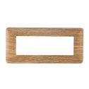 Plaque compatibles Bticino Matix 6 modules plastique couleur bois sombre