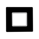 Plaque compatibles Bticino Matix 2 modules verre couleur noir