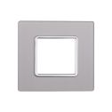Plaque compatibles Bticino Matix 2 modules verre couleur argent
