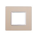 Plaque compatibles Bticino Matix 2 modules verre couleur or