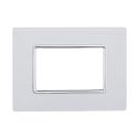 Plaque compatibles Bticino Matix 3 modules verre couleur blanc