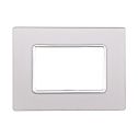 Plaque compatibles Bticino Matix 3 modules verre couleur argent