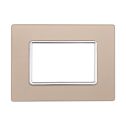 Plaque compatibles Bticino Matix 3 modules verre couleur or