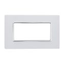 Plaque compatibles Bticino Matix 4 modules verre couleur blanc