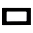 Plaque compatibles Bticino Matix 4 modules verre couleur noir