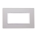 Plaque compatibles Bticino Matix 4 modules verre couleur argent