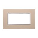 Plaque compatibles Bticino Matix 4 modules verre couleur or