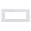 Plaque compatibles Bticino Matix 6 modules verre couleur blanc