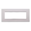 Plaque compatibles Bticino Matix 6 modules verre couleur argent