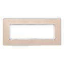 Plaque compatibles Bticino Matix 6 modules verre couleur or