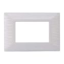 Plaque compatibles Bticino Matix 3 modules plastique couleur blanc satiné