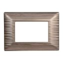 Plaque compatibles Bticino Matix 3 modules plastique couleur Or Satiné