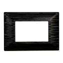 Plaque compatibles Bticino Matix 3 modules plastique couleur noir satiné
