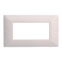 Plaque compatibles Bticino Matix 4 modules plastique couleur blanc satiné