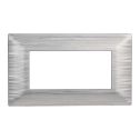 Plaque compatibles Bticino Matix 4 modules plastique couleur argent satiné