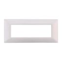 Plaque compatibles Bticino Matix 6 modules plastique couleur blanc satiné