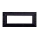 Plaque compatibles Bticino Matix 6 modules plastique couleur noir satiné