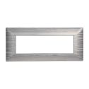 Plaque compatibles Bticino Matix 6 modules plastique couleur argent satiné