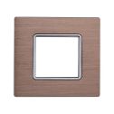 Plaque compatibles Bticino Matix 2 modules aluminium couleur or satiné