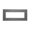 ETTROIT MT86606 Plaque aluminium 6P Couleur Argent 6 places Compatible Bticino Matix